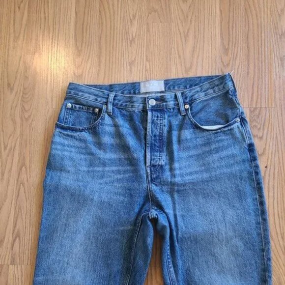 EVERLANE THE ORIGINAL CHEEKY JEAN STRETCH DENIM HIGH RISE MOM JEANS sz 34 Tall - Picture 3 of 6